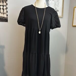 Black Dress with Puff Sleeves